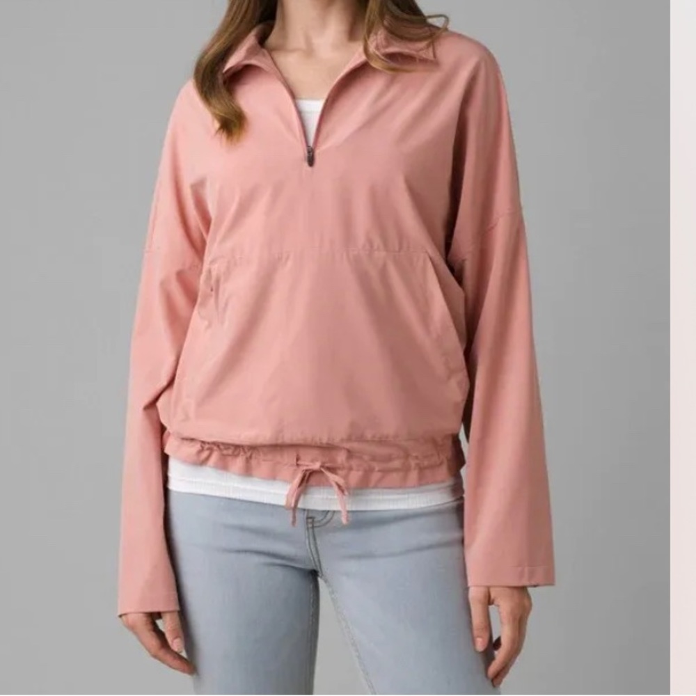 PrAna Railey lightweight half-zip Pullover NWT blush pink.